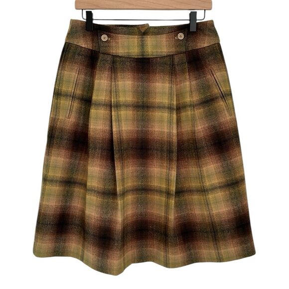 Chadwick’s Collection Wool Blend Multicolor Plaid Pleated Skirt Women’s … - Picture 1 of 11